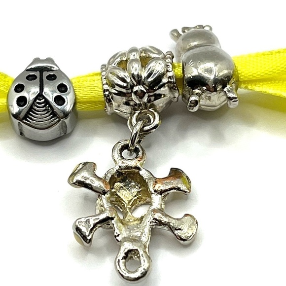 Charms Lady Bug, Skull Charm, Bee Charm can be worn bracelet or necklace 🐞☠️🐝 - Picture 4 of 4